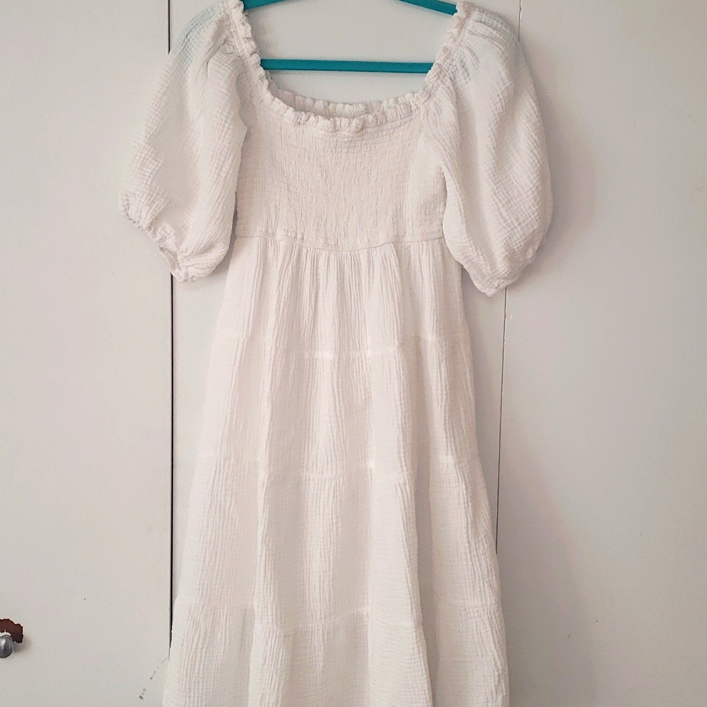 White Gauze 4-Tiered Dress - Picture 6 of 7